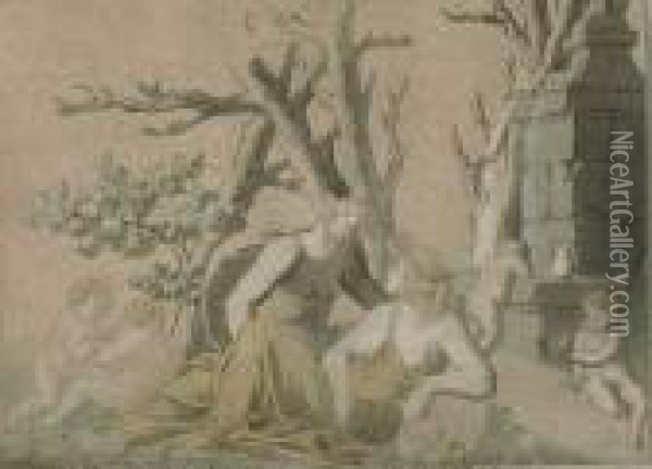 Satyr Und Nymphe. Oil Painting - Nicolaes Berchem