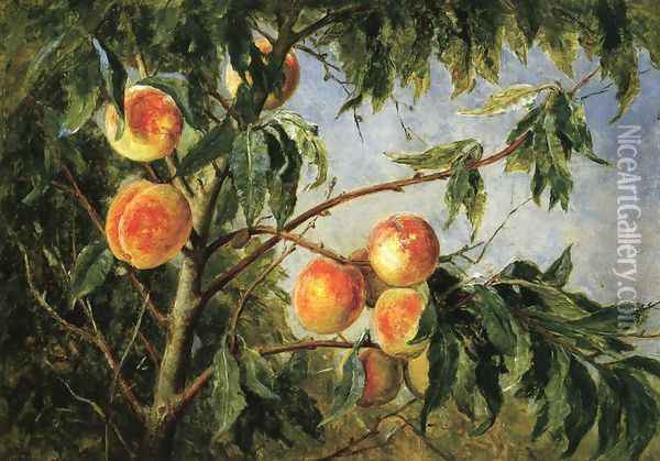 Peaches Oil Painting - Thomas Worthington Whittredge