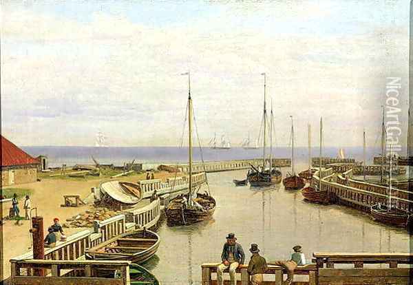 The Port of Dragor 1826 Oil Painting - Christoffer Wilhelm Eckersberg