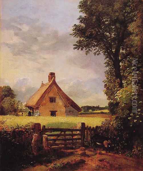 A Cottage in a Cornfield, 1817 Oil Painting - John Constable