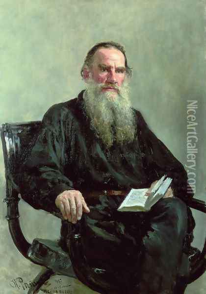 Portrait of Lev Tolstoy Oil Painting - Ilya Efimovich Efimovich Repin