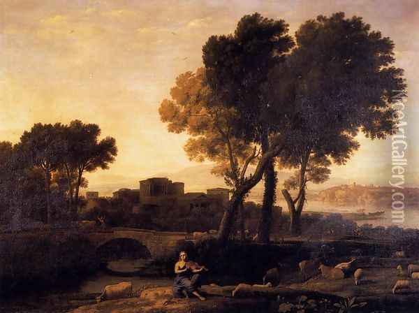 Apollo Guarding the Herds of Admetus 1654 Oil Painting - Claude Lorrain (Gellee)