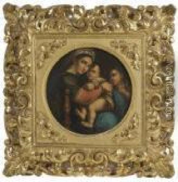Madonna Of The Chair Oil Painting - Raphael (Raffaello Sanzio of Urbino)