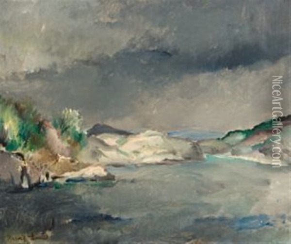 Kystlandskap Oil Painting - Henrik Louis Lund