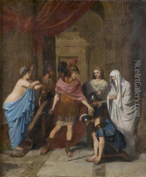 Athena Devant La Colere D'achille Oil Painting - Gerard de Lairesse
