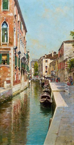 Venezianischer Kanal Oil Painting - Rafael Senet y Perez
