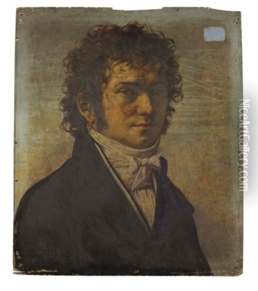 Portrait D'homme Oil Painting - Jean Baptiste Joseph Wicar