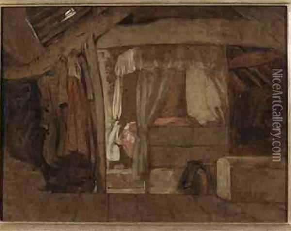 The Bed in the Attic Oil Painting - John Linnell