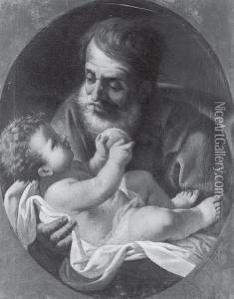 San Giuseppe E Il Bambino Oil Painting - Pietro Saltini
