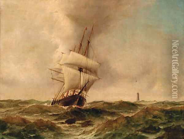 Running before the wind Oil Painting - English School