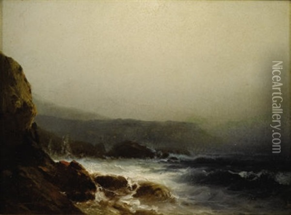 Connecticut Coast Oil Painting - William M. Hart