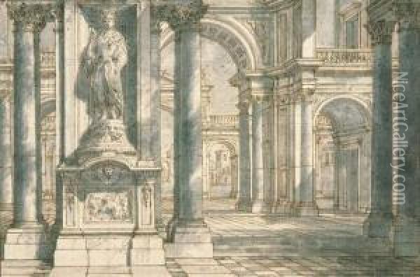Architekturzeichnung. Oil Painting - (Giovanni Antonio Canal) Canaletto