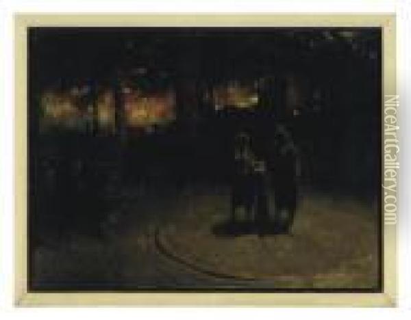 Night Landscape Oil Painting - John Warner Norton