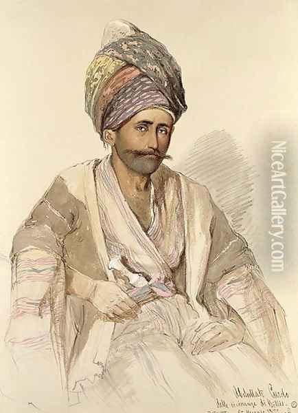 Abdullah - Kurd from Bitlis, 1852 Oil Painting - Amadeo Preziosi