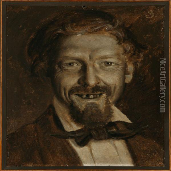 The Artist's Self-portrait Oil Painting - Georg U.F. Fritz Jurgensen