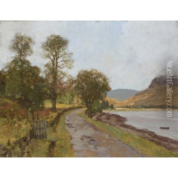 Road By The Loch Oil Painting - George Houston