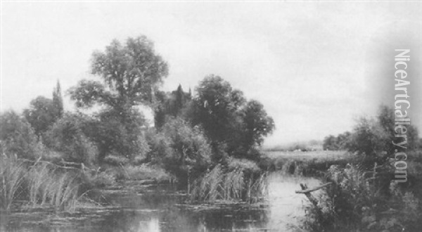 The Backwater At Wargrave On Thames Oil Painting - Henry John Kinnaird