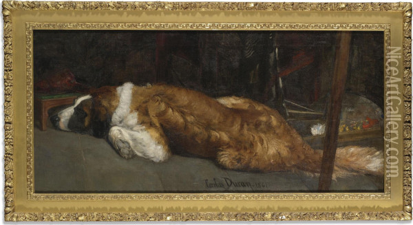Le Chien (the Dog) Oil Painting - Carolus (Charles Auguste Emile) Duran