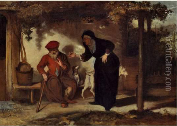 Tobias Aveugle Et Son Epouse Sarah Oil Painting - Barent Fabritius
