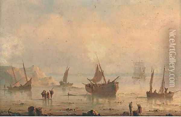 Unloading the catch Oil Painting - Herminie Gudin