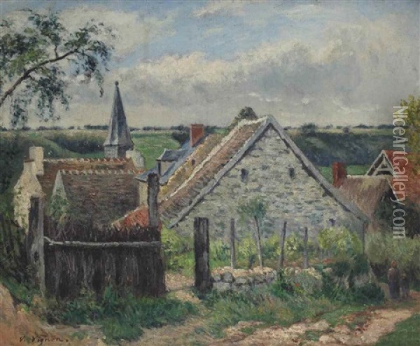 Rural Landscape Oil Painting - Victor Alfred Paul Vignon