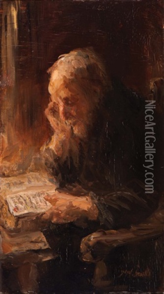 Biblical Literature Oil Painting - Jozef Israels