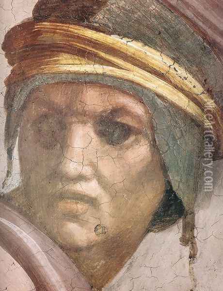 Zerubbabel - Abiud - Eliakim (detail-2) 1511-12 Oil Painting - Michelangelo Buonarroti