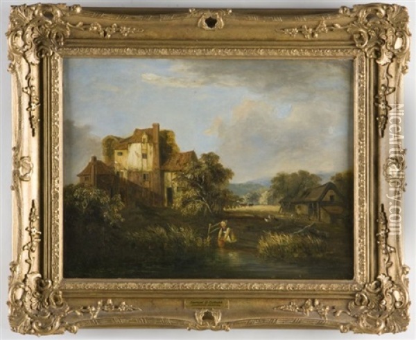 Ruins With Woman Oil Painting - Samuel David Colkett