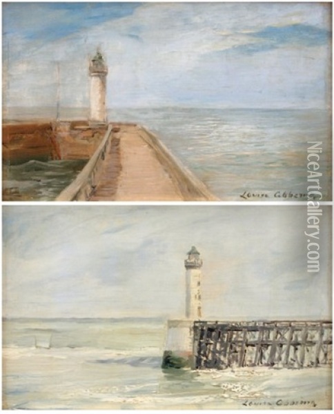 Le Phare (2 Works) Oil Painting - Louise Abbema