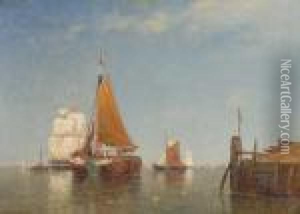 A Calm Morning On Thescheldt Bears Oil Painting - Paul-Jean Clays