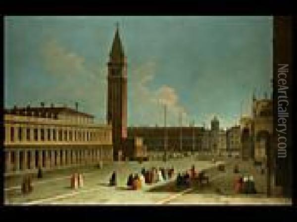 Vor Dem Markusplatz Oil Painting - (Giovanni Antonio Canal) Canaletto
