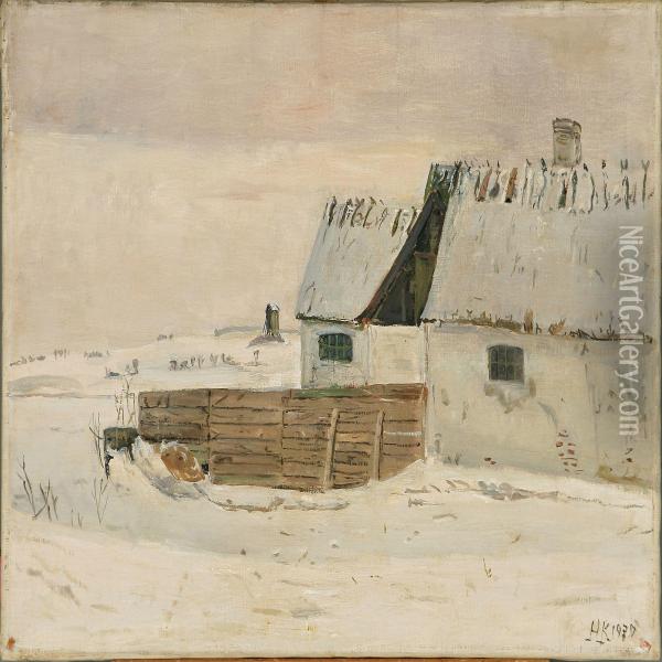 Winter Scenery Oil Painting - Hans Knudsen
