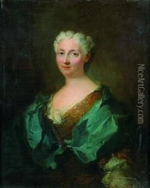 Portrait De Catherine Nicole Gruyer Oil Painting - Robert Tournieres