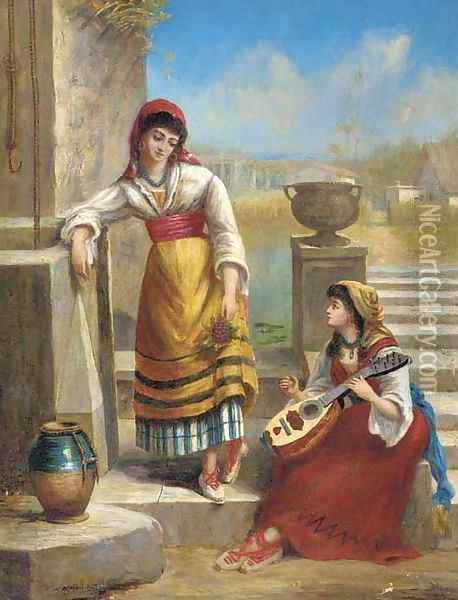 A Chat by the Way Oil Painting - Thomas Kent Pelham