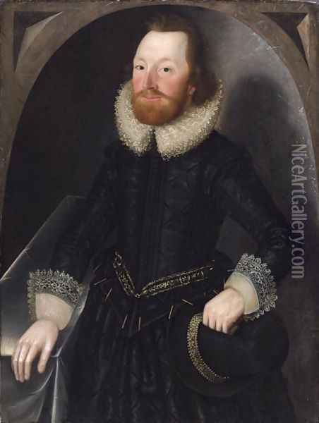 Portrait of a Member of the Towneley Family, c.1620 Oil Painting - John Souch