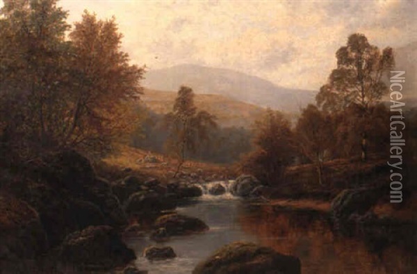 A Quiet River Oil Painting - William Mellor