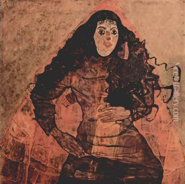 Portrait of Trude Engel Oil Painting - Egon Schiele