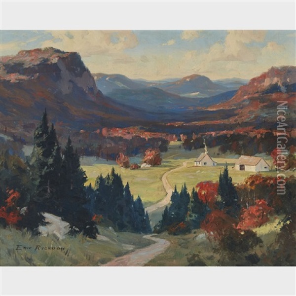 Sunlit Valley Oil Painting - Eric Riordon