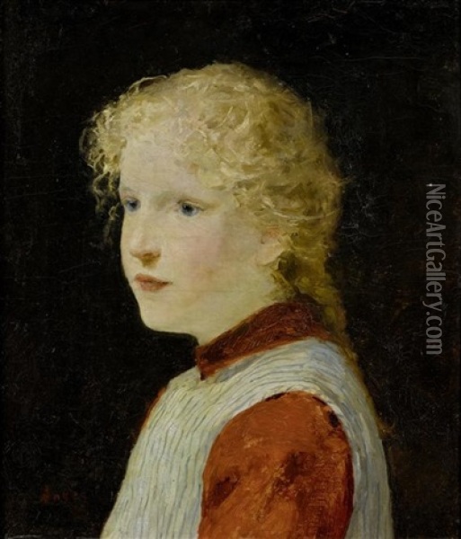 Bildnis Eines Blonden Madchens Oil Painting - Albert Anker