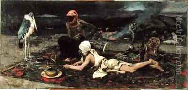 Hindu Snake Charmers Oil Painting - Mariano Fortuny y Marsal