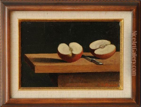 Still Life With Knife Andapples Oil Painting - John Francis