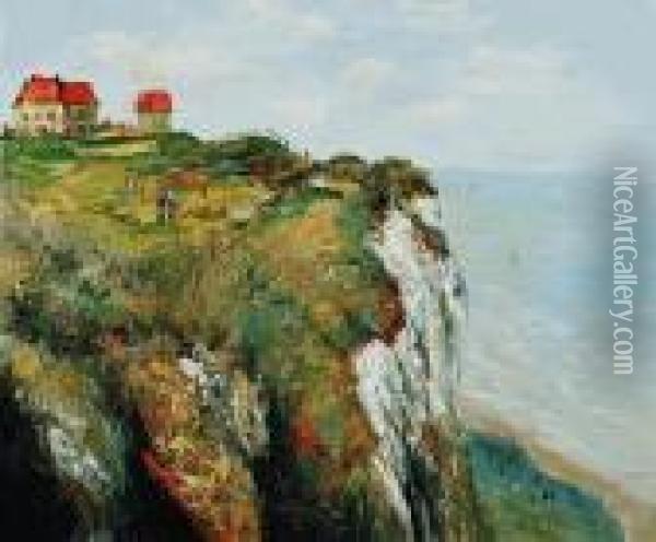 Cliff At Dieppe Oil Painting - Claude Oscar Monet
