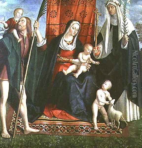 Madonna and Child with Saints 2 Oil Painting - Galeazzo Campi