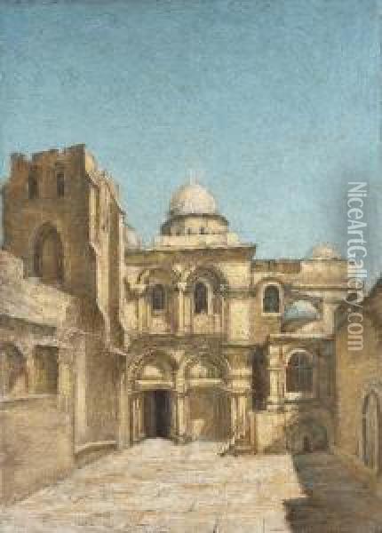 Grabeskirche In Jerusalem Oil Painting - Hans Schadow