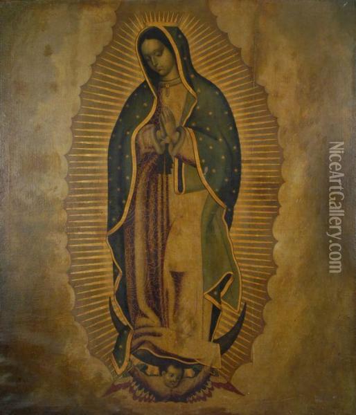 Virgen De Guadalupe. Oil Painting - Andres Jose Lopez