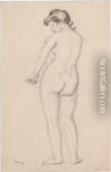 Nu Debout, Apres Le Bain Oil Painting - Pierre Auguste Renoir