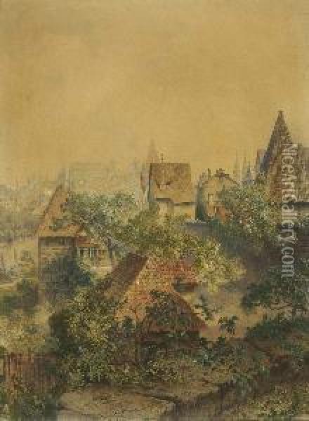 Nurnberg - Blick Von Der
 Stadtmauer Oil Painting - Lorenz Ritter