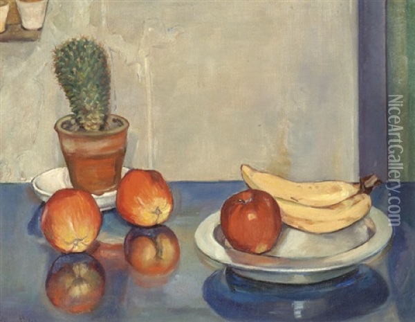 Still Life Of Fruit Oil Painting - Johann Otto Hanrath
