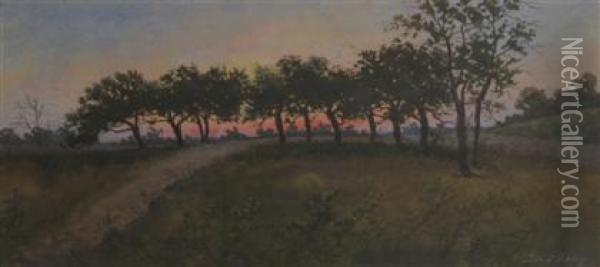 Apple Orchard, Evelyn Del. Co. Pa Oil Painting - George Emerick Essig