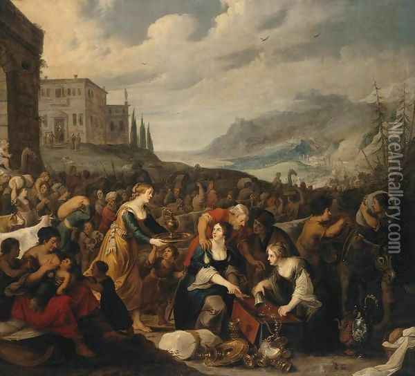 The Israelites after Crossing the Red Sea Oil Painting - Hans III Jordaens